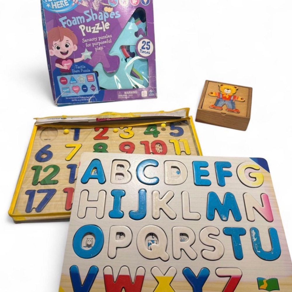 Preschool Puzzle & Activity learning Lot ABC Numbers puzzle board.